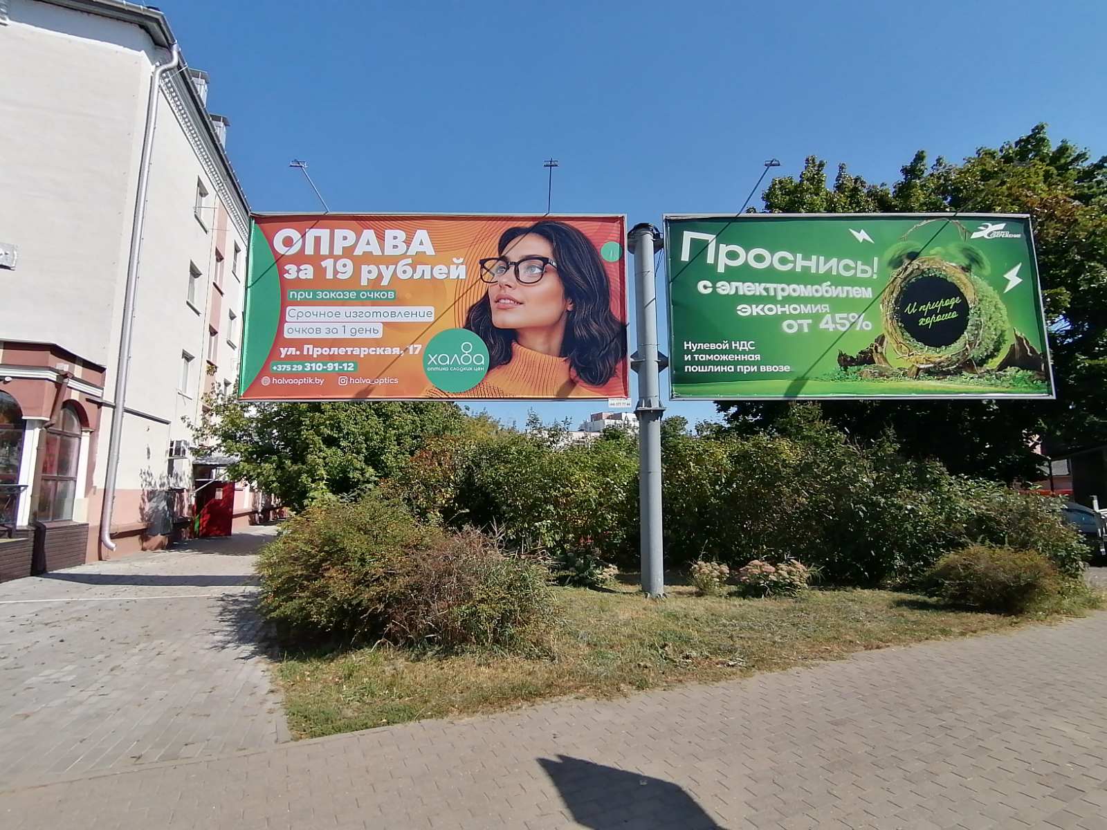 Бобруйск, ул. Советская (р-н гостиницы Бобруйск и д. 8422) Чебурашка Сторона A2 (Голд оптик (оптика халва)